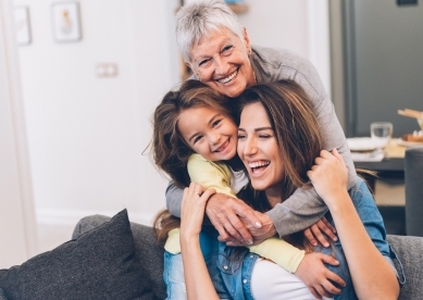 Three generations of women